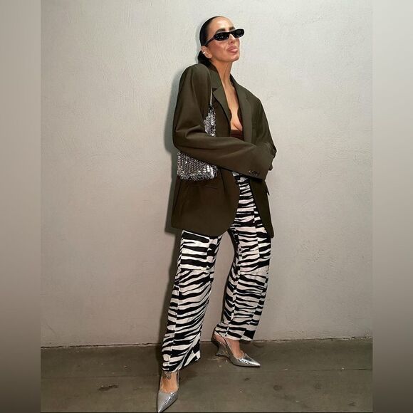 Zara Studio Limited Collection Zebra Print Pants New - Picture 16 of 16